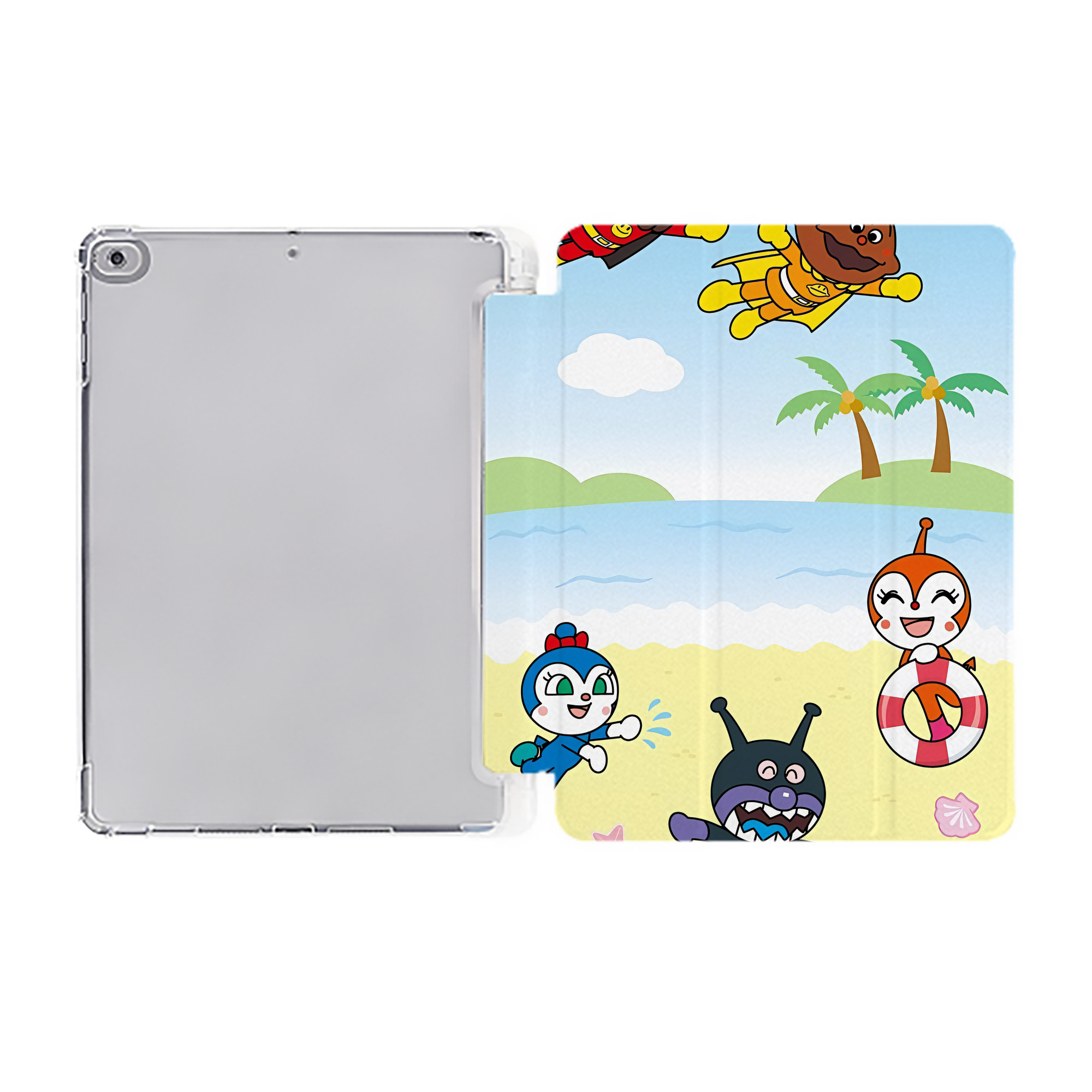（画像用） アンパンマン Anpanman IPad ケース ペン収納付き 三つ折りスタンド PUレザー×シリコン 対応機種9.5/10.5/10.9インチ